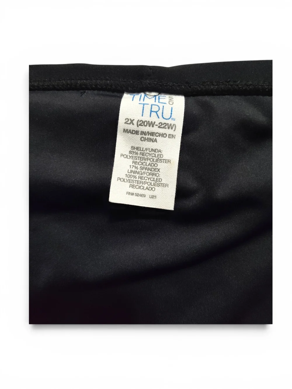Time & Tru Black Swim Skort BottomsWomens Size 2X (20W-22W)